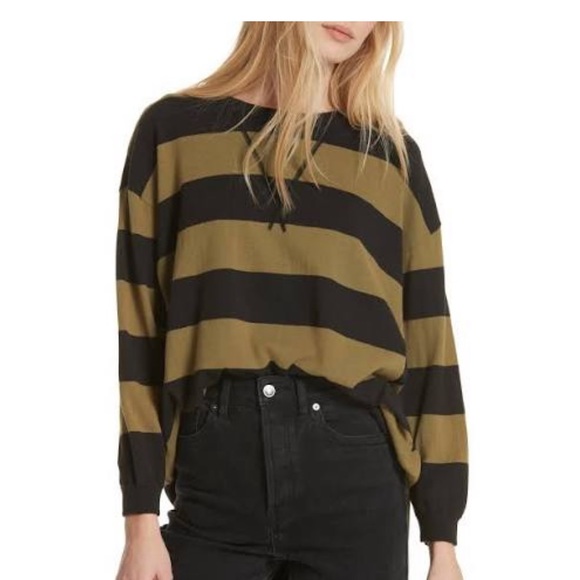 Free People Sweaters - Free People Striped Hi low Pullover Sweater